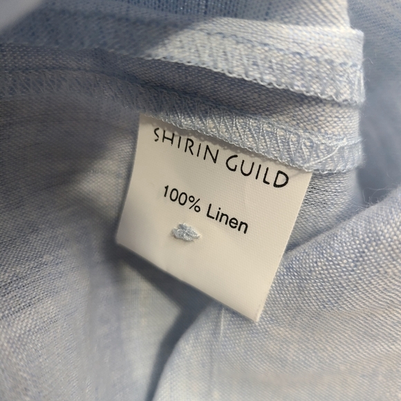 Shirin Guild Light Blue Maxi Skirt & Top Set 100% Linen Blue Size Med/Large - Picture 8 of 8